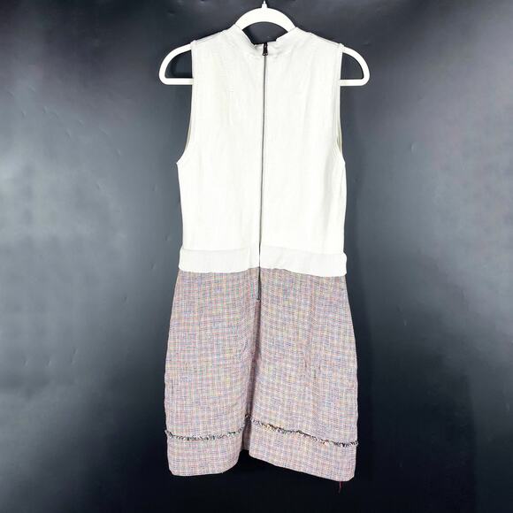 Ted Baker Mayumid Tweed Mini Dress White Ribbed Sleeveless Sz 12 US (5 Ted) - Picture 14 of 15